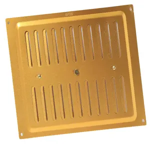 9" x 9" Adjustable Vent Brass Anodised Aluminium/Metal Grille Ventilation Cover