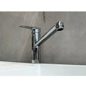 Franke Logos Long Reach Single Lever Swivel Spout Chrome Mixer Kitchen Tap