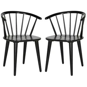 Baek Solid Wood Dining Chair (Set of 2) Black