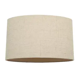 Contemporary and Sleek Taupe Stitched Effect Linen Fabric Oval Lamp Shade