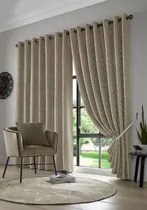 Eswic Eyelet Ring Top Curtains Gold 117cm x 137cm