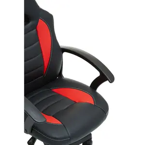 Interiors by Premier Black And Red Pu Gaming Chair