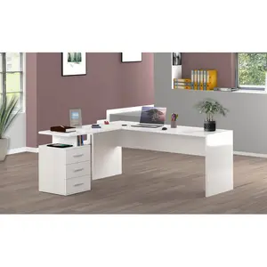 Calderone 180cm W Rectangular Executive Desk White/White