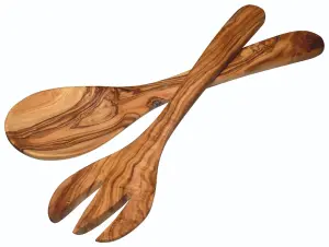 KitchenCraft World of Flavours Italian Olive Wood Salad Servers