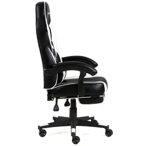 GTForce Turbo Reclining Sports Racing Gaming Office Desk Pc Car Faux Leather Chair (White)