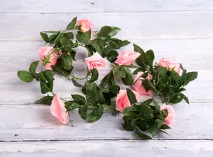 Best Artificial 7ft Baby Pink Silk Rose Garland decoration - perfect from home, office or events