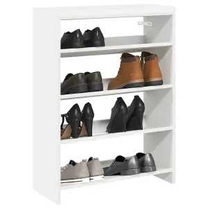 Berkfield Shoe Rack White 80x25x61.5 cm Engineered Wood