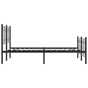 Berkfield Metal Bed Frame without Mattress with Footboard Black 140x200cm