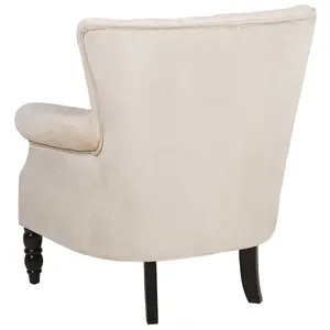 Wingback Chair SVEDALA Velvet Light Beige