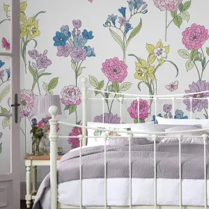 Laura Ashley Gilly Multicolour Floral Matt Mural