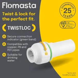 Flomasta SPR6764M Push-fit Pipe fitting reducer (Dia)15mm x 22mm