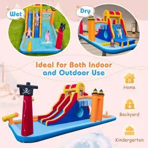 Costway Kids Inflatable Water Park Slide Children Wet Dry Combo Bounce House