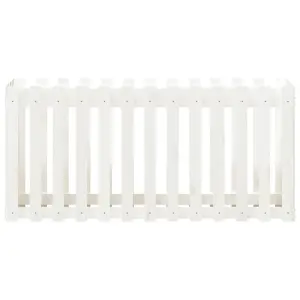 Berkfield Garden Raised Bed with Fence Design White 150x50x70 cm Solid Wood Pine