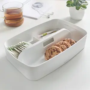 Leitz MyBox White Waterproof Organiser Storage Tray with Handle Small