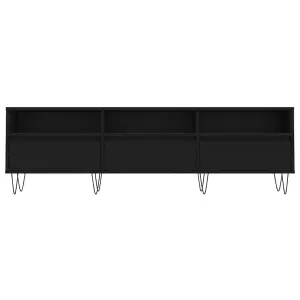 Berkfield TV Cabinet Black 150x30x44.5 cm Engineered Wood