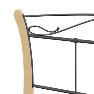 Berkfield Bed Frame Black Metal 120x200 cm