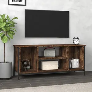 Berkfield TV Cabinet Smoked Oak 102x35x45 cm Engineered Wood