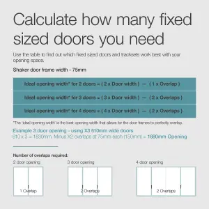 Panel Shaker Mirrored Graphite 4 door Sliding Wardrobe Door kit (H)2260mm (W)2290mm