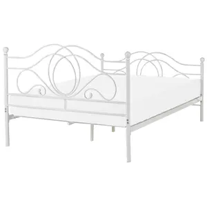 Metal EU Double Size Bed White LYRA