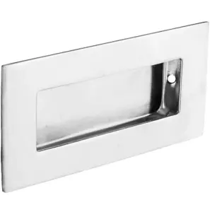 Recessed Sliding Door Flush Pull 102mm x 51mm 12mm Depth Bright Stainless Steel