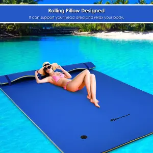 Costway 3 Layer Floating Water Mat Buoyancy Pad Swimming Pool Float Mat W/Rope