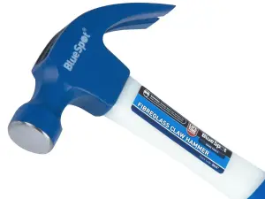 BlueSpot 20oz Claw Hammer Fibreglass Rubber Grip Handel Hardened Steel Head