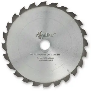 Axcaliber Contract TCT Saw Blade Thin Kerf - 250mm x 2.1mm x 30mm 24T