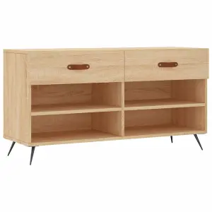 Berkfield Shoe Bench Sonoma Oak 102x35x55 cm Engineered Wood