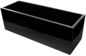 Primrose Gel Coated Black Fibreglass Trough Garden Planter Small 24cm x 80cm