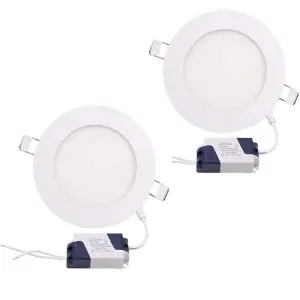 LED 3Watt Energy Saving Slim Recessed Ceiling Cool White Down Lights - Pack of 2