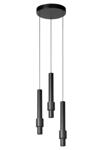 Lucide Margary Modern Pendant light 28cm - LED Dim. - 3x4W 2700K - Black