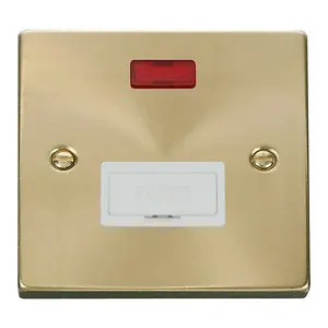 Satin / Brushed Brass 13A Fused Connection Unit With Neon - White Trim - SE Home