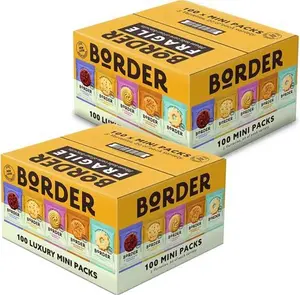 Border Biscuits Luxury Biscuit Selection 100 Mini Packs With 5 Varieties (2 Boxes (100 Per Box))