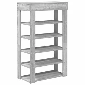 Berkfield Shoe Rack Grey Sonoma 60x30x98 cm Engineered Wood