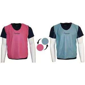 50 Inch Adult Reversible Sports Training Bib - PINK & SKY BLUE 2 Colour Vest