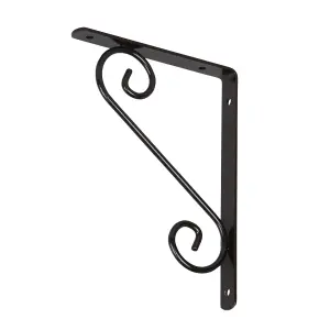 GoodHome Antik Black Antique effect Steel Shelving bracket (H)150mm (D)200mm