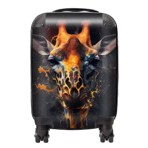 Golden Giraffe Face Splashart Suitcase - Mini Cabin