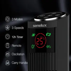 Senelux 36 Inch Tower Fan With Remote Control