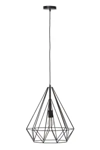 Interiors by Premier Wyra Black Conical Pendant light