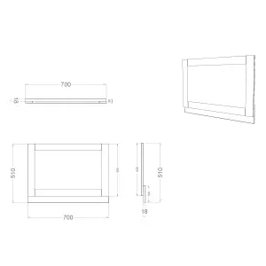 Ashford Shaker Matt Green Rectangular End Bath panel (H)51cm (W)70cm