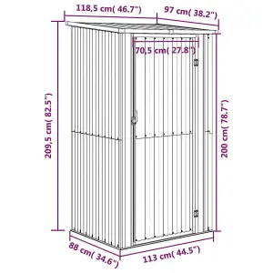 Berkfield Garden Shed Brown 118.5x97x209.5 cm Galvanised Steel