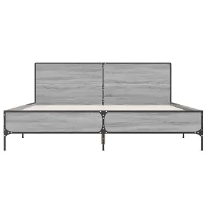 Berkfield Bed Frame without Mattress Grey Sonoma 135x190 cm Double