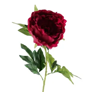 80cm Artificial Dark Pink Peony Stem