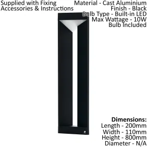 4 PACK IP54 Outdoor Bollard Light Modern Black Aluminium 10W LED Lamp Post