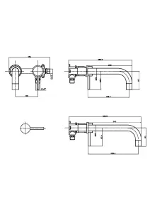 UK Home Living Avalon Core Wall Mounted Basin/Bath filler Tap Gunmetal