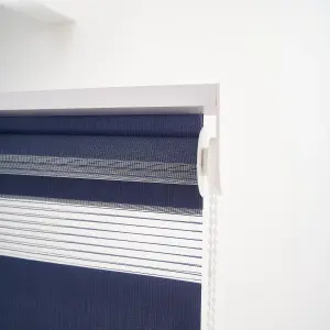 Elin Corded Dark blue Striped Day & night Roller Blind (W)90cm (L)180cm