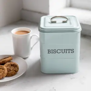 Living Nostalgia Vintage Blue Biscuit Tin