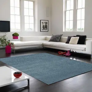 Duck Egg Shaggy Modern Plain Easy to clean Rug For Bedroom & Living Room -120cm X 170cm