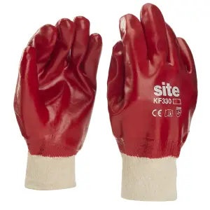 Site Cotton Red General handling gloves, Large