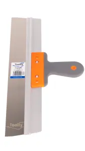 Toolty Filling Taping Spatula with Rubber Handle on Aluminium Profile 450/60mm Stainless Steel for Plastering Finishing Rendering